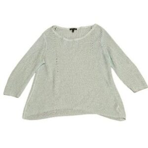 Eileen Fisher 100% Linen Sweater Green Size Small